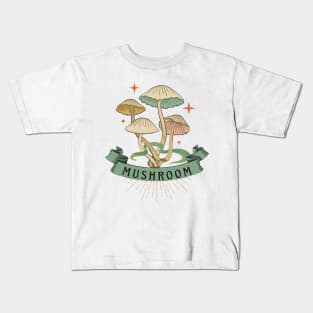 Groovy Vibes Colorful Vintage Mushroom Kids T-Shirt